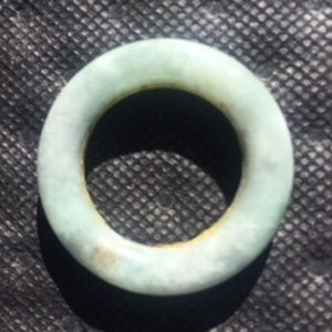 Apple Jade Green / White Gemstone approx 1.4-width